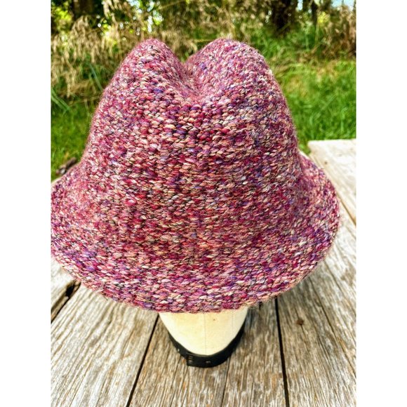 Vintage Womens Wool Tweed Fedora Hat Purple Wool - Picture 5 of 8